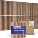 6Pack Large Acoustic Panels, Self-Adhesive Soundproof Wall Panels, Sound Proof Foam Panels for Walls, Decorative Acoustic Wall Art for Recording Studio, Home, 24240.4", Traditional Walnut Color