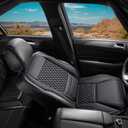 AuraSettle Premium Perforated Napa Leather Car Seat Covers Semi Universal Fit with Lumbar Support, Storage Bag for SUV Sedan Truck (Black, Front Row Single seat)