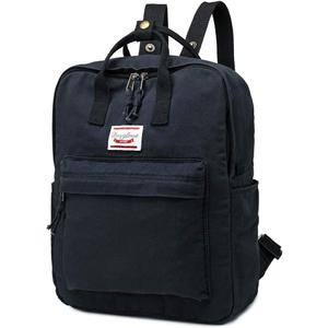 LuckyZ Small Cloth Backpacks Womens Casual Style Lightweight Canvas Backpack Book Bag Travel Daypack Handbag Purse, Black