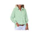 Astylish Women's Casual Blouses Button Down Business Work Tops Long Sleeve V Neck Striped Shirts 2025 Fall Outfits L