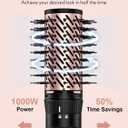 Terviiix 2-in-1 Hot Air Brush Set | 2'' Rotating Blow Dryer Brush for Smooth, Frizz-Free Salon Blowout | 3'' Oval Hair Dryer Brush Volumizer (Non-Rotating), Easy to Clean Detachable Design, 1000W