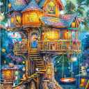 Jigsaw Puzzles for Adults 1000 Pieces, Interlock Perfectly Letter on Back No Dust, Home Decor Birthday Party Gift Toy for Men Women Elders Seniors, 1:1 Poster-Elf Tree