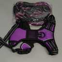 PoyPet Dog Harness and Leash Combo, Escape Proof No Pull Vest Harness, with 5 Feet Leash, Reflective Adjustable Soft Padded Pet Harness with Handle for Small to Large Dogs(Purple,S)