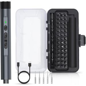 ORIA 49-in-1 Mini Electric Screwdriver, 3.6V Precision Screwdriver Set with 47 Magnetic Bits, LED Lights, Rechargeable Repair Tool Kit for Phone, PC, Laptop, Watch, DIY