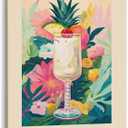 GyXzodonti Pina Colada Cocktail posters retro cocktail wall art Cocktail Drink Wall Decor Vintage bar cart decor Kitchen Home Bar Cart Club Decor Canvas Print 16x24inch Framed (16L" x 24W", style-12-Framed)