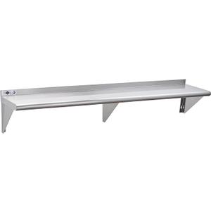 Profeeshaw NSF Stainless Steel Shelf 12” x 60”, 315 lb Commercial Shelves Wall Mounted Metal Shelving with Backsplash and 2 Brackets for Restaurant, Bar, Utility Room, Kitchen and Garage