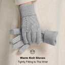 Winter Gloves Women - Warm Fleece Lined Winter Gloves with Touchscreen Fingers, Gloves for Women Cold Weather (Grey)