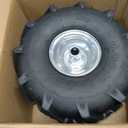 RONPOW 11x4.00-4 Tiller Tire and Wheel, 3/4" Axle Bore, 3-1/8" Centered Hub, 400 lb Load Capacity, 4 Ply Pneumatic Replacement Tire for Rototiller & Garden Tiller, 2 Pack Silver