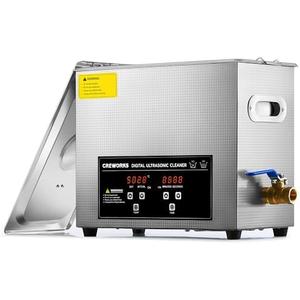 CREWORKS Ultrasound Cleaner with Heater and Timer, 1.6 gal Digital Sonic Cleaning Machine, 180W 6L Stainless Steel Jewelry Cleaner for Professional Tool Glasses Watch Retainer Denture Parts Cleaning
