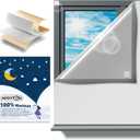 NIGHTON Portable Blackout Curtains 40"57" Strong Hook and Loop Tape Strips with Adhesive,Blackout Shades That can be Cut,100% Blackout Material Window Blinds for Baby Nursery or Travel Use-White-V5