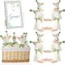 Chunful 18 Pcs Sage Green One Silly Goose 1st Birthday Decoration 11.8 Inch Soft Goose Stuffed Animal Birthday Hat with Balloon Table Decor Swan Stuffed Animal for Gifts