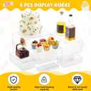 Leinuosen 6 Pcs Acrylic Buffet Risers Stands for Food Display Cubes Box, 7 to 12 Inch Rectangle Catering Table Dessert Decor for Wedding Brunch Setup Party Jewelry Collectibles, Hollow Bottom (Clear)