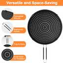 2 x Splatter Screen for Frying Pan, Grease Splatter Guard, Heat-Resistant Splatter Guards for Frying, Silicone Splatter Guard for Everyday Cooking, Dishwasher Safe 16in12in0.5in (Black)