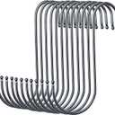 S Hooks Hanging Metal Hook (12 Pack) Stainless Steel Large 6 Inch with Round Stopper Non Slip for Closet Clothes Plants Cups Towels Tools Ornament (Silver)