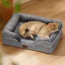 Bedsure Cat Beds for Indoor Cats - Washable Bolster Dog Sofa Beds for Extra Small Dogs, Supportive Foam Pet Couch Bed with Removable Washable Cover, Waterproof Lining and Nonskid Bottom, Grey