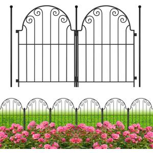 Decorative Garden Fence 10 Panels, No Dig Rustproof Metal Fencing 11ft Long Animal Barrier Border for Dog, Garden Fencing for Outdoor Patio Lawn Yard Flower Bed (17in(H) x 10.5ft(L)-10P)