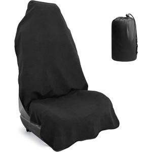 Car Front Seat Cover: Waterproof & sweatproof, fits all cars/SUVs/trucks. Ideal for gym, sports & beach. 3-layer non-slip, easy machine wash. Shields seats from stains & wetness. (Black, 1Pcs)