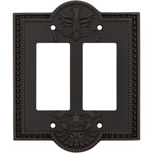 Nostalgic Warehouse Meadows Light Switch Cover Plate (Double Rocker, Timeless Bronze)