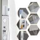 Shower Panel Tower System with Storage- Brushed Gray