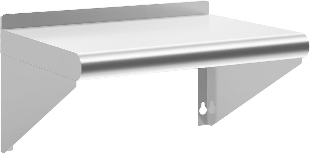 Stainless Steel Shelf 18" x 24", NSF Wall Mounted Commercial Metal Shelving with Backsplash for Restaurant, Utility Room, Kitchen and Garage