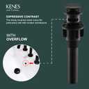 KENES Pop Up Bathroom Sink Drain with Overflow, Matte Black Pop Up Drain Stopper Anti Clog Pop Up Drain Stopper Lavatory Bathroom Vanity Sink Drain, Big Pop up Cap (With Overflow), Matte Black