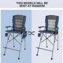 Extra Tall Folding Chairs for Adults 330lbs, Portable Bar Height Foldable Director Chairs for Camping Outside, Comfortable with High Back and Footrest, Blue
