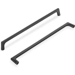 Lardmon 3 Pack Matte Dark Gunmetal Gray Modern Cabinet Pulls 12.6 Inch(320mm) Hole Center Timeless Drawer Pulls Vanity Pulls Solid Kitchen Cabinet Handles Hardware, 13 Inch(330mm) Total Length