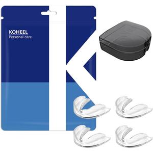 KOHEEL MG Moldable Mouth Guard for Teeth Grinding and Clenching, Perfect Fit Night Guard, Dental Guard for Bruxism Relief, 4 Count (4 Small)