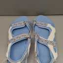 DREAM PAIRS Women's Walking Sandals Arch Support Orthopedic Recovery Hiking Sandals Thick Athletic Cushion Adjustable Strap for Plantar Fasciitis (9, White/Blue)