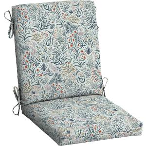 Arden Outdoor Dining Chair Cushion, 20 in x 44 in (Seat: 20x20, Back: 20x24), Weather-Proof, Rain-Proof, Fade Resistant Patio Cushion for Patio, Dining, or Rocking Chairs Pistachio Botanical (1 Pack)