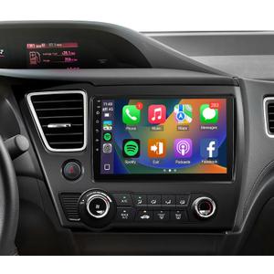 Naifay Android 12 Car Stereo for Honda Civic 2013-2017, 9inch IPS Touch Screen for Civic Head Unit, Carplay/Android Auto/Bluetooth/GPS/WiFi/Backup Camera/SWC+MIC(Fit Large Screen Non Knob)