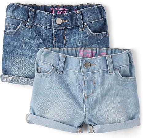 The Children's Place Baby Girls' and Toddler Jean Midi Shorts, Lily Wash
 2T