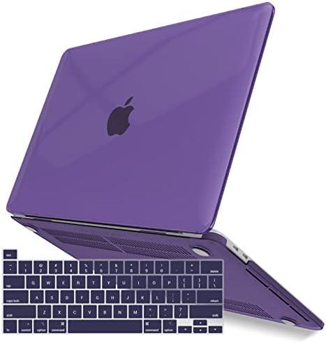 IBENZER Compatible with 2025 2024 M2 MacBook Pro 13 Inch Case 2025-2016 M1 A2338 A2289 A2251 A2159 A1989 A1706 A1708, Hard Shell Case & Keyboard Cover for Mac Pro 13, Crystal Purple,T13CYPU+1