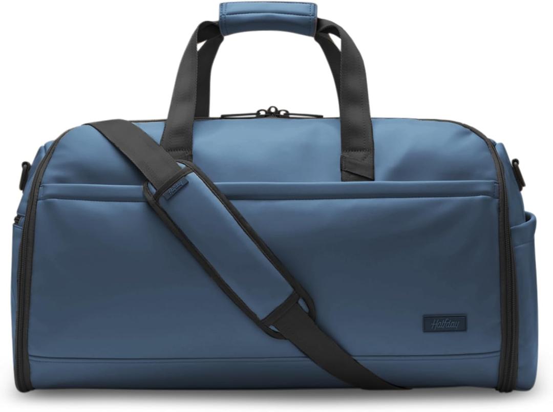 Halfday Convertible 2-in-1 Vegan Leather Premium Garment Duffel 45L, Ocean, 23x12x13 inches