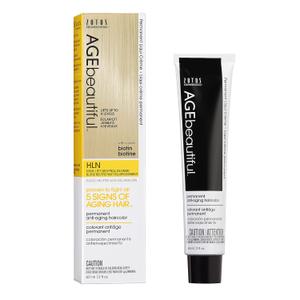 AGE beautiful Permanent Hair Color Dye Liqui Creme | 100% Gray Coverage | Anti-Aging Haircolor | Biotin for Thicker, Fuller Hair | Professional Salon Coloring (HLN High Lift Neutral Blonde)