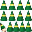 12 Pcs Christmas Elf Hats Adults Bulk Santa Hat Christmas Elf Costume Accessories for Men Women Xmas Cosplay Party