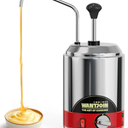 Nacho Cheese Dispenser with Pump - 2.6 Qt Cheese w/Warmer Stainless Steel Pump Hot Fudge Warmer 86-185°F Temperature Control, Commercial Nacho Cheese Warmer Dispenser for Hot Fudge Caramel