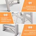 Aparecium Aluminum Foldable Twin Front Collapsible A Frame 3-Step Ladder, Compact Step Stool with Wide Anti-Slip Pedal, EN131, 330lb Capacity
