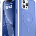 for iPhone 13 Pro Case, Matte Magnetic Phone Cover [with 1 Screen Protector] [Support for MagSafe] [Shockproof Military Grade Protection] Translucent Frosted Back, Purple