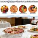 2-Pack 11.8" Chilled Serving Trays to Keep Food Cold, Gold & Silver Metal Round Plates, Plastic Ice Plates & 10 Forks, 2-Tier Ice Chilled Platters for Shrimp Cocktail, Appetizers, Buffet