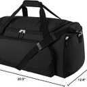 Uarition Gym Bag for Men - 55L Black Durable Large Duffle Bag for Travel, Workout, Fitness & Sport