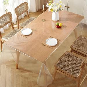 Clear Table Protector 54 x 72 In, Waterproof PVC Clear Table Cover Protector, Rectangular Vinyl Desk Pad, PVC Plastic Table Cover for Office, Dresser, Night Stand, Computer & Writing Desk Tabletop