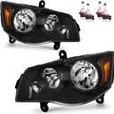 Headlights Assembly for 2011-2020 Dodge Grand Caravan, for 2008-2016 Chrysler Town Country Headlamp Replacement Passenger and Driver Side(Bulbs included)
