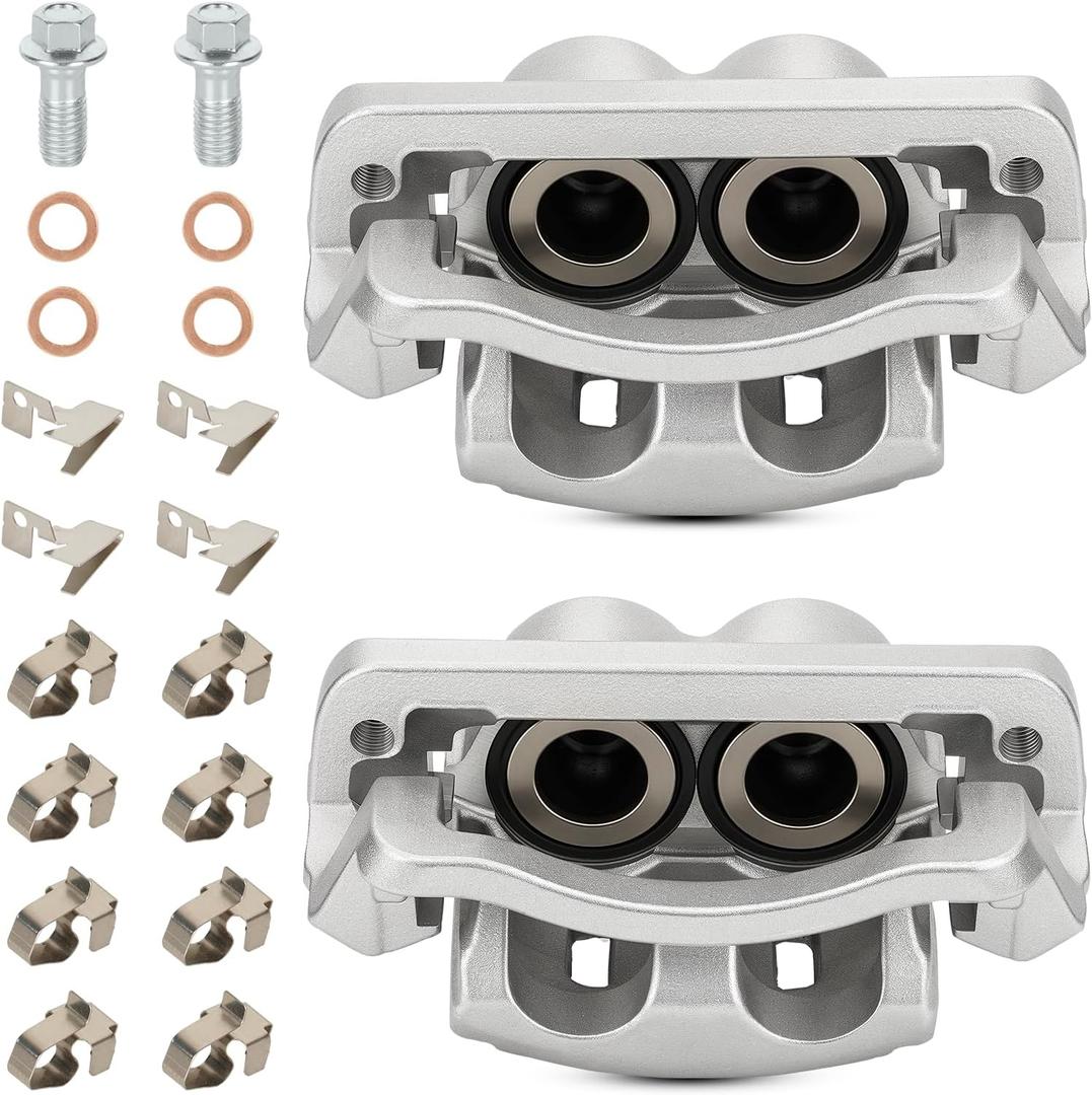 Front Left Right Disc Brake Caliper Assembly Calipers Set Compatible with Ford F-250 Super Duty 2005-2012, for F-350 Super Duty 2005-2012, Replace 18-B5022 18-B5023
