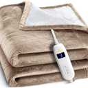 Medical king Heated Blanket, Machine Washable Extremely Soft & Comfortable Electric Blanket Throw Fast Heating with Hand Controller 10 Heating Settings & auto Shut-Off (Beige, 50 x 60)