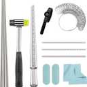 Ring Sizer Measuring Tool Ring Mandrel Metal Ring Sizing Kit Ring Size Measurer Ring Shaper to Fix Bent Rings Reshaper Tool Women Mens Ring Sizers Fixer Repair Kit Jewelry Mandrel and Mallet