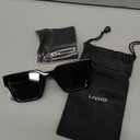 livho Square Polarized Sunglasses Trendy for Women Men Retro Sun Glasses for Women Men 2024 Oversized UV Protection Shades Black