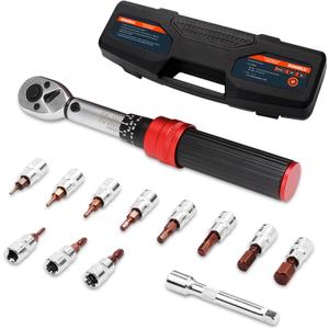 1/4 Inch Drive Torque Wrench, 10-50 in./lbs. (1-6 Nm), Chrome Vanadium Steel, Includes Protective Case