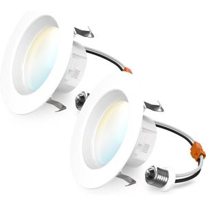 Sunco 4 Inch LED Recessed Lights, 11W 660LM Retrofit Downlight, 5CCT 2700K-5000K, Indoor Dimmable, Baffle Trim, Damp Rated Ceiling Lighting for Kitchen, Bathroom, Bedroom, Energy Star, UL 2 Pack