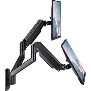 WALI Dual Monitor Wall Mount for 17 to 32 inch Screens, Monitor Wall Mounts for 2 Monitors, Holds up to 22 lbs, Fully Adjustable Gas Spring Monitor Arm,75x75/100x100 VESA Wall Mount (GSWM002), Black
